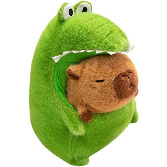 Large Capybara Plush Crocodile Costume 18" Kawaii Stuffed Animal Pillow - Picture 1 of 8